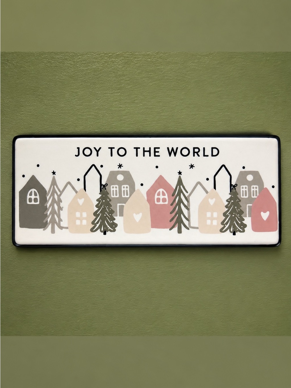 Christmas Village Houses Ceramic Tray by Santa Barbara Design